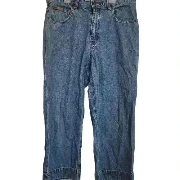 Eddie Bauer Women's Med Wash Blue Denim Cotton Cropped/Capri Jeans - Picture 1 of 10
